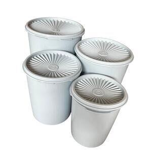 Vintage Tupperware Nesting Canisters Set of 4 With Lids Light Blue